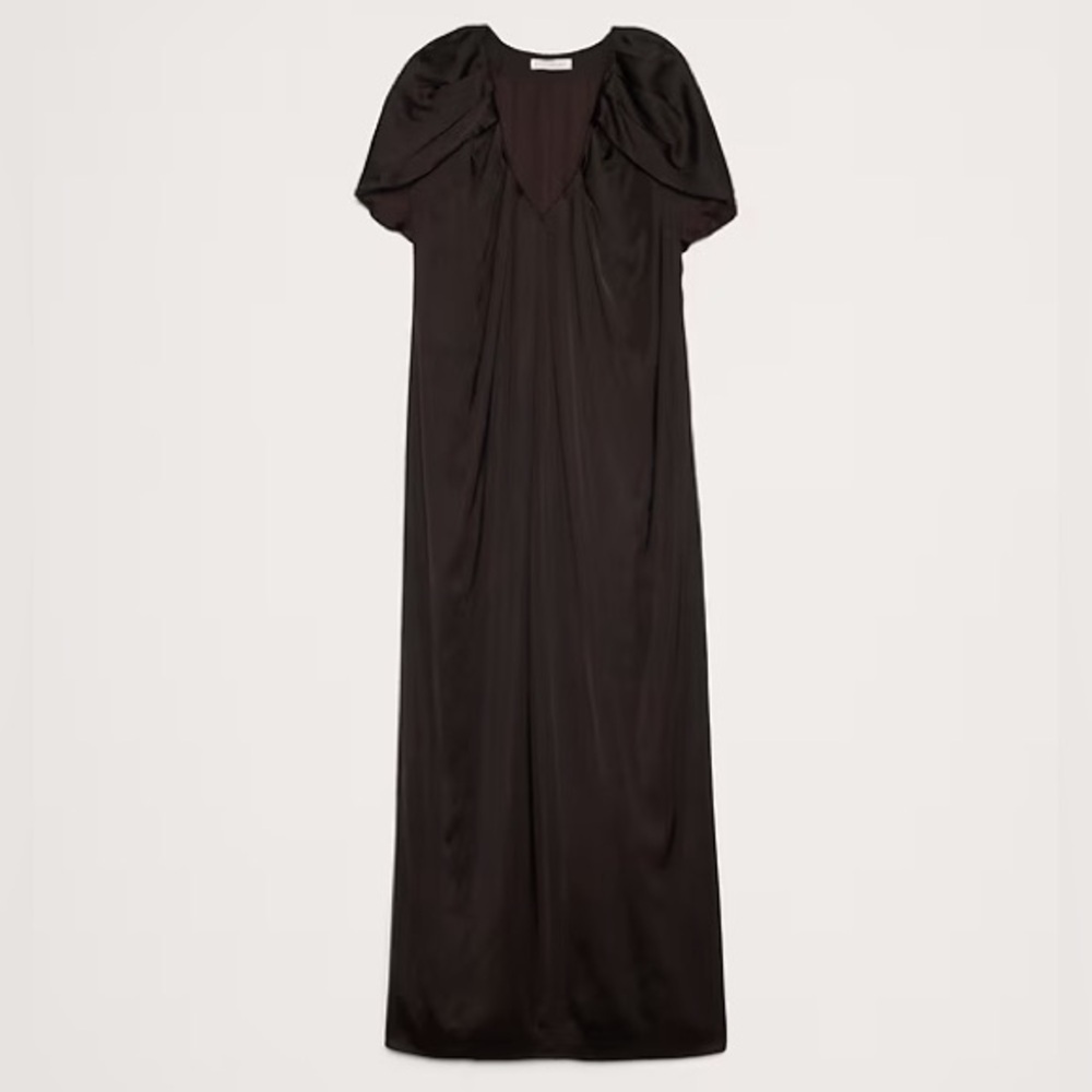 NEW! Banana Republic Stretch-Satin Cape Maxi Dress - Picture 7 of 7